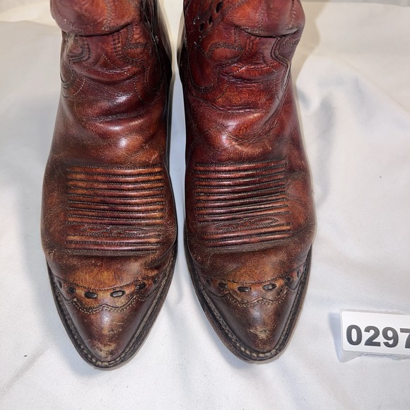 J. Chisholm Men's Vintage Leather Cowboy Boots Size 7.5D USA Made - Picture 5 of 9